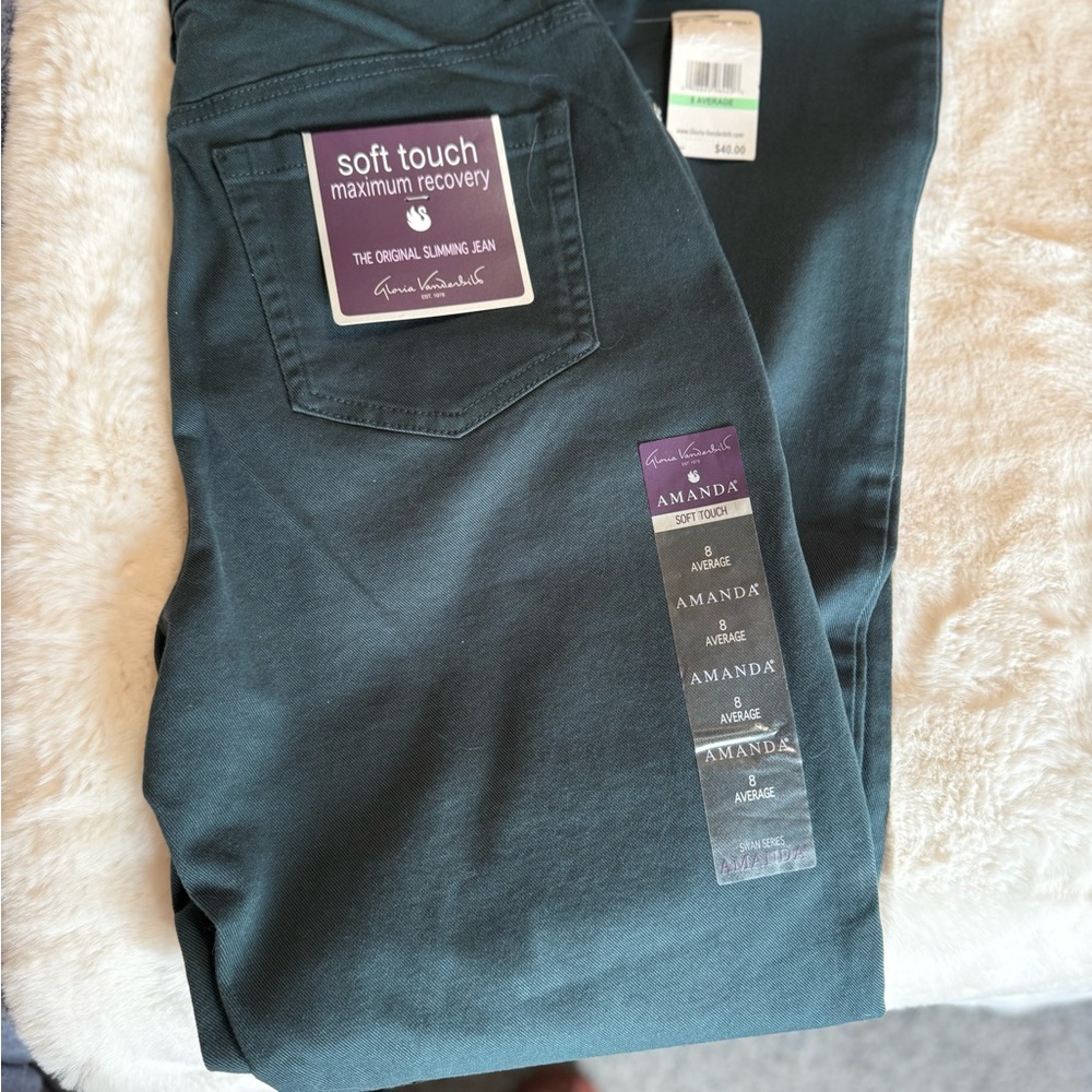 Gloria Vanderbilt High Rise Jeans in Deep Green